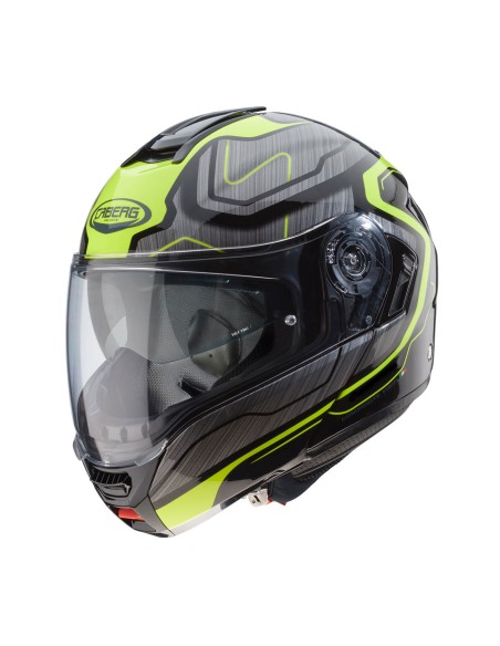 CASCO CABERG LEVO FLOW NERO GRIGIO GIALLO